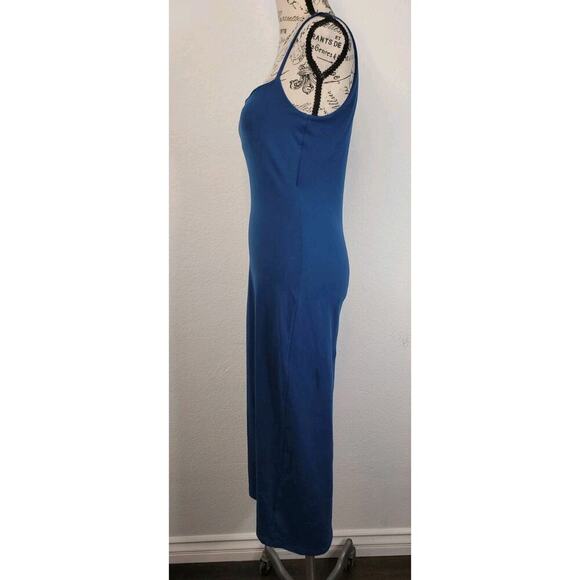 Susana Monaco Square Neckline Slip Midi Dress Size Small Stretch Blue - Picture 7 of 10